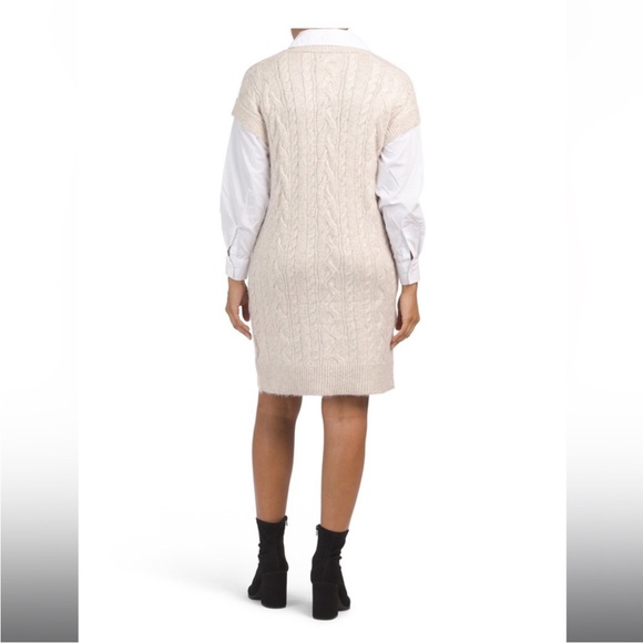 NWT CUPCAKES & CASHMERE Two-fer Collared Sweater Dress - Picture 3 of 3